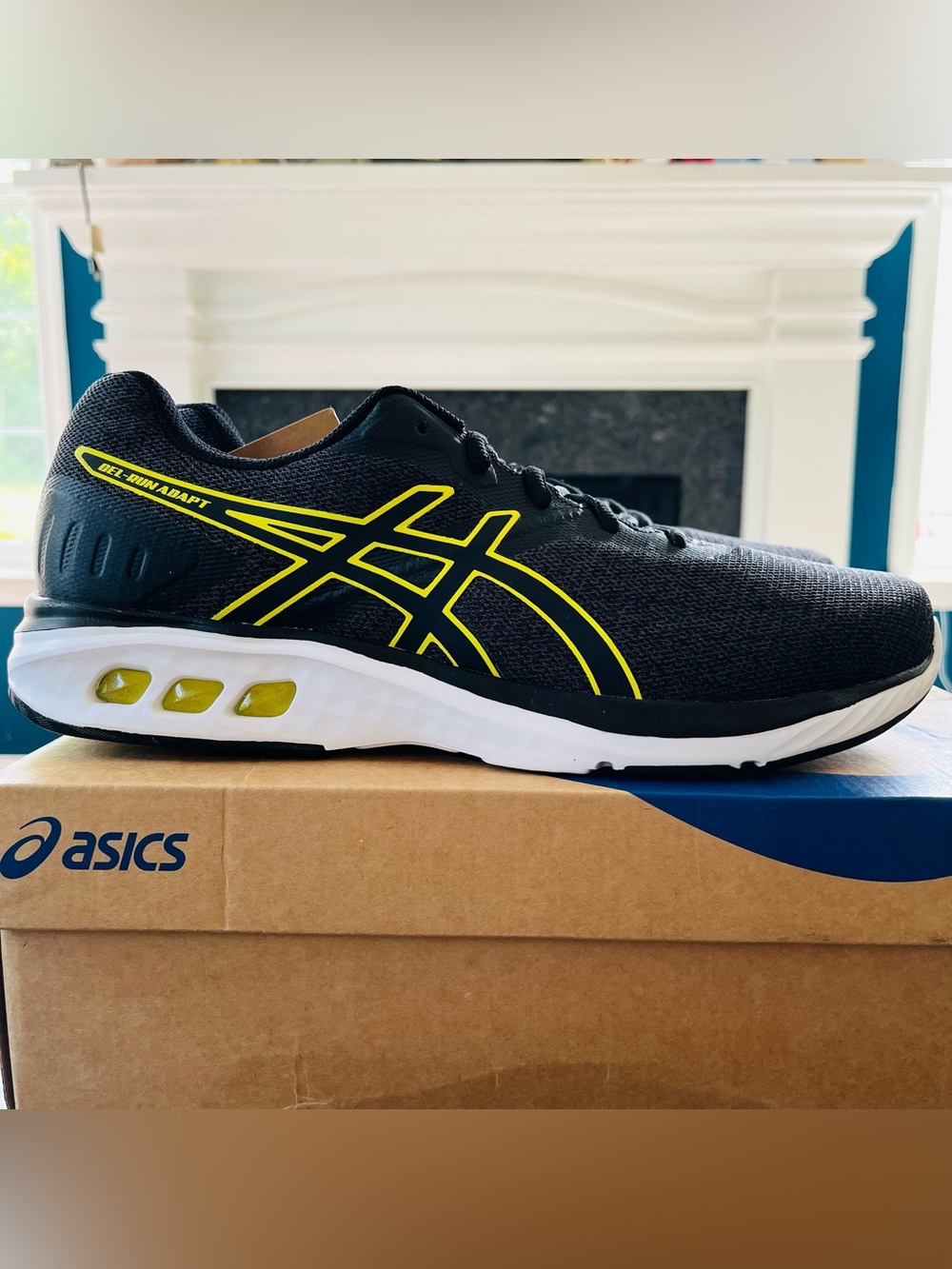 Sz 11 ASICS Men's Gel-Run Adapt Running Shoes Black/Bright Yellow 1011B786-002